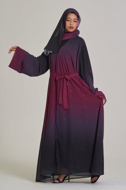 Soraya: Maroon Black Ombre Abaya