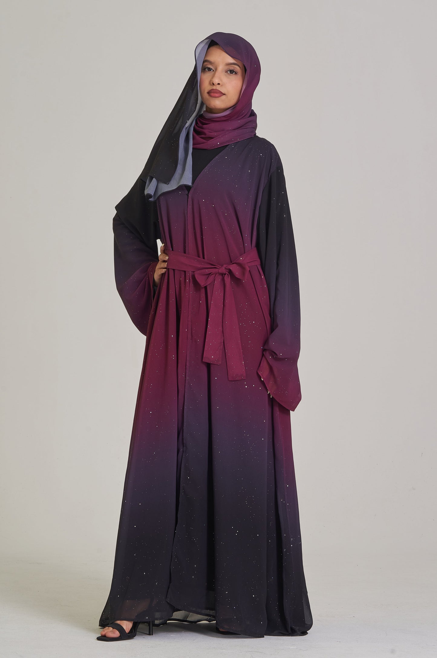 Soraya: Maroon Black Ombre Abaya