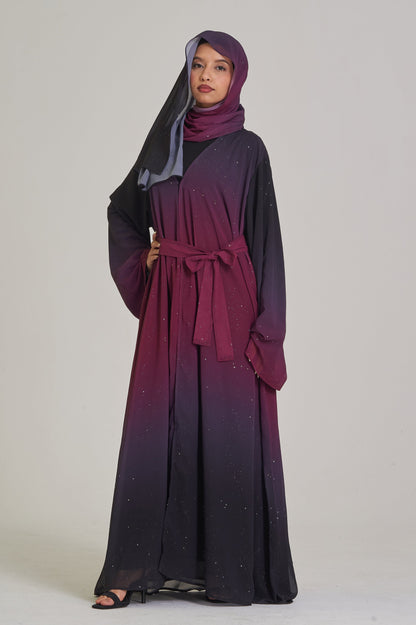 Soraya: Maroon Black Ombre Abaya